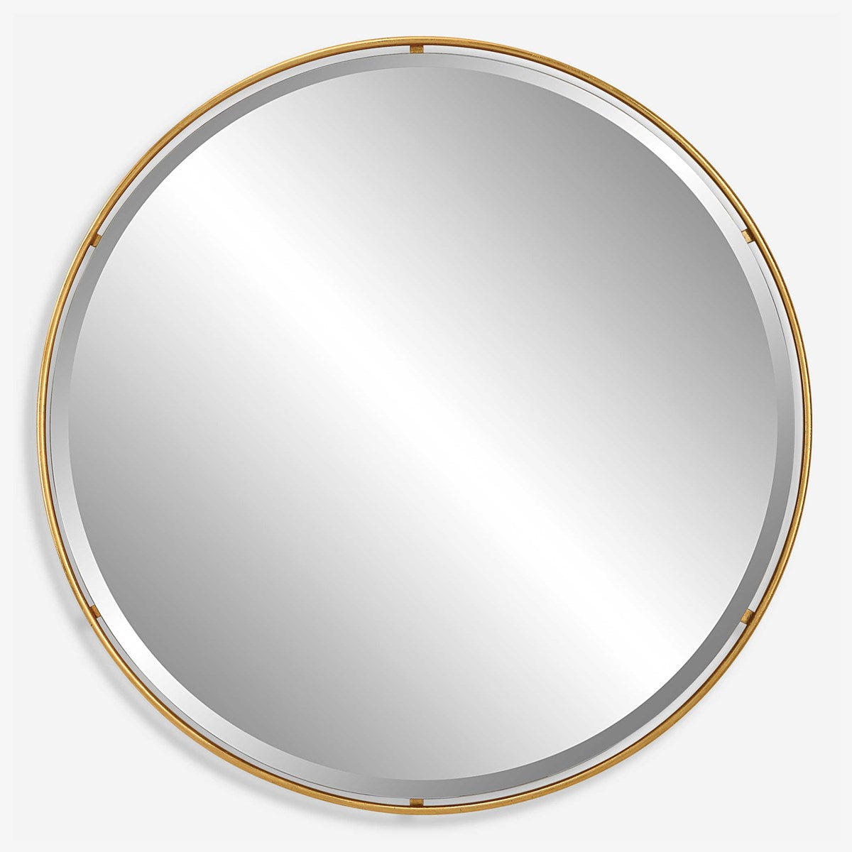 Round Floating Gold Leaf Mirror