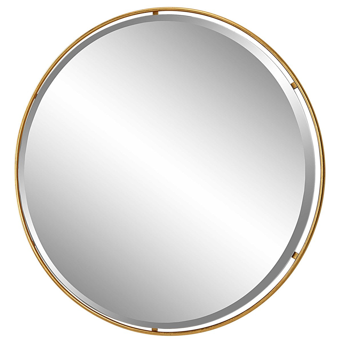 Round Floating Gold Leaf Mirror