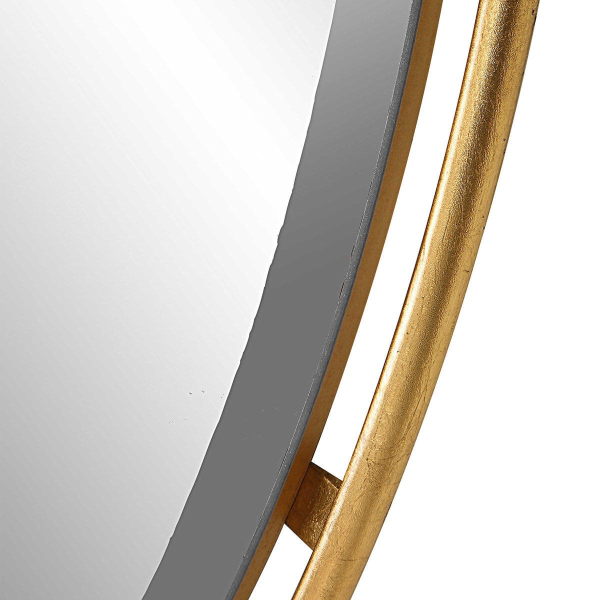 Round Floating Gold Leaf Mirror