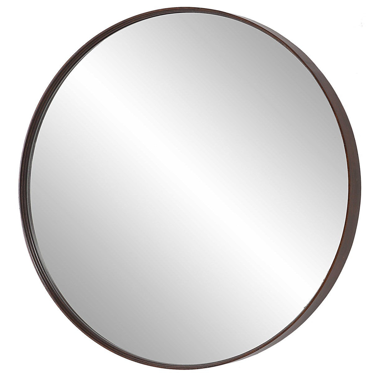 36" Round Wooden Mirror