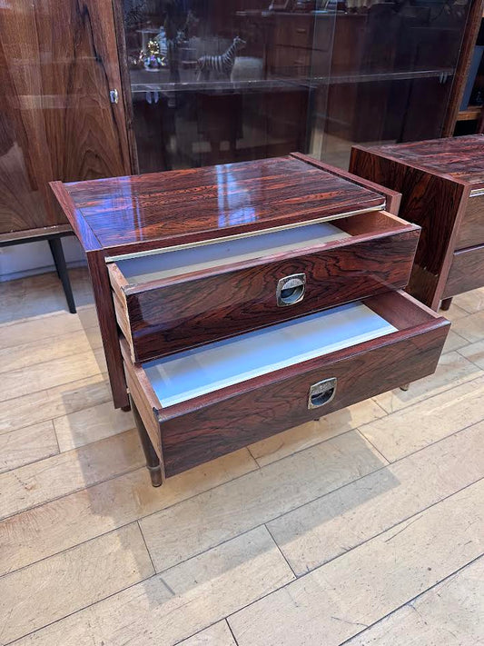 Pair European Two Drawer Side Tables