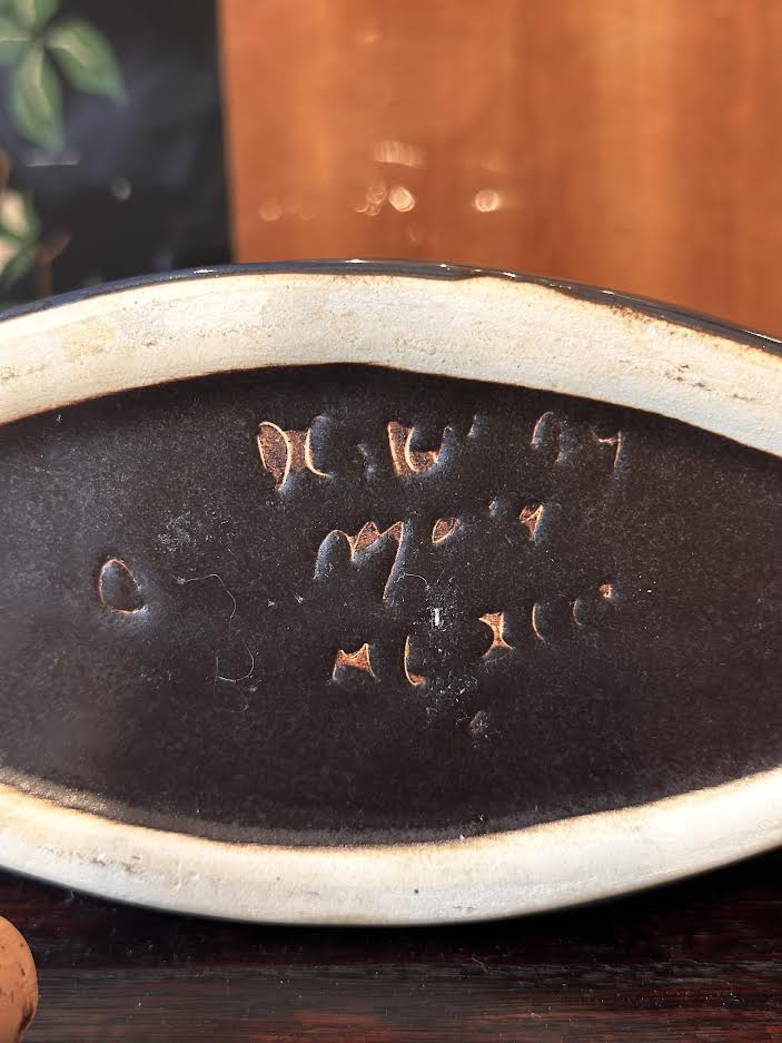 Signed Mora Ceramic Cat Bottle
