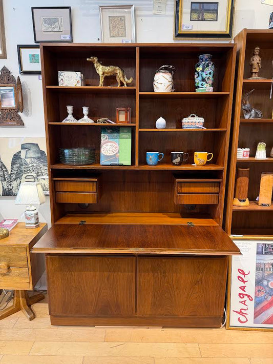 Omann Jun Danish Two- Piece Secretary Bookcase