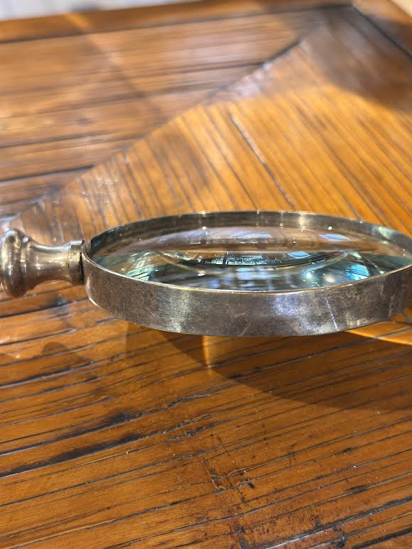Silver Plated Twisted Magnifying Glass