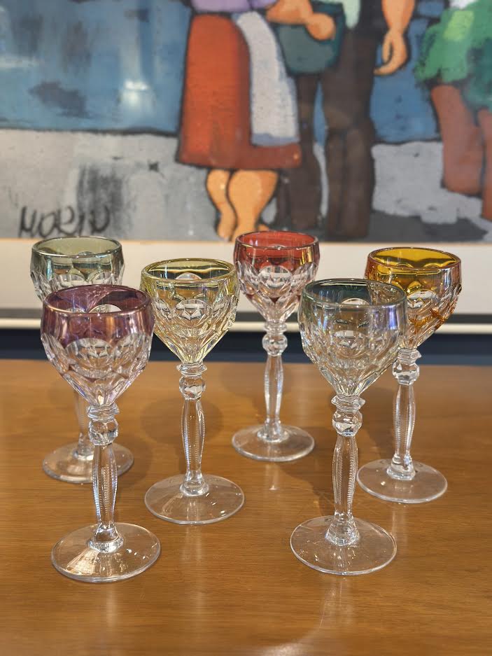 Set of 6 Crystal Cordial Glasses