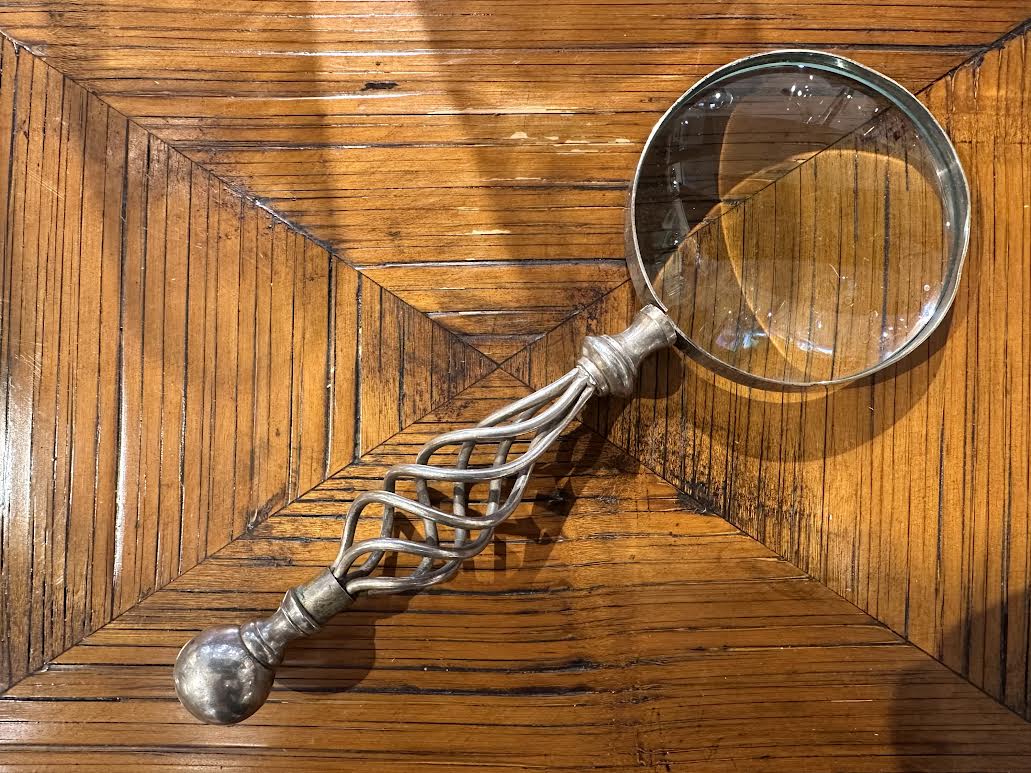 Silver Plated Twisted Magnifying Glass