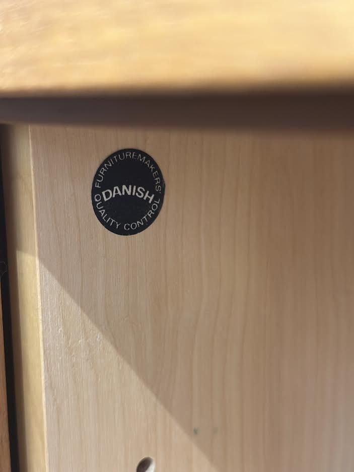 Danish Teak Bookcase with Tambour Door Cabinet
