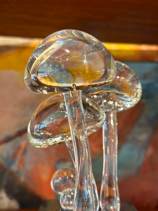 '85 Signed Guyol for Cartier Glass Mushroom Sculpture 16/500