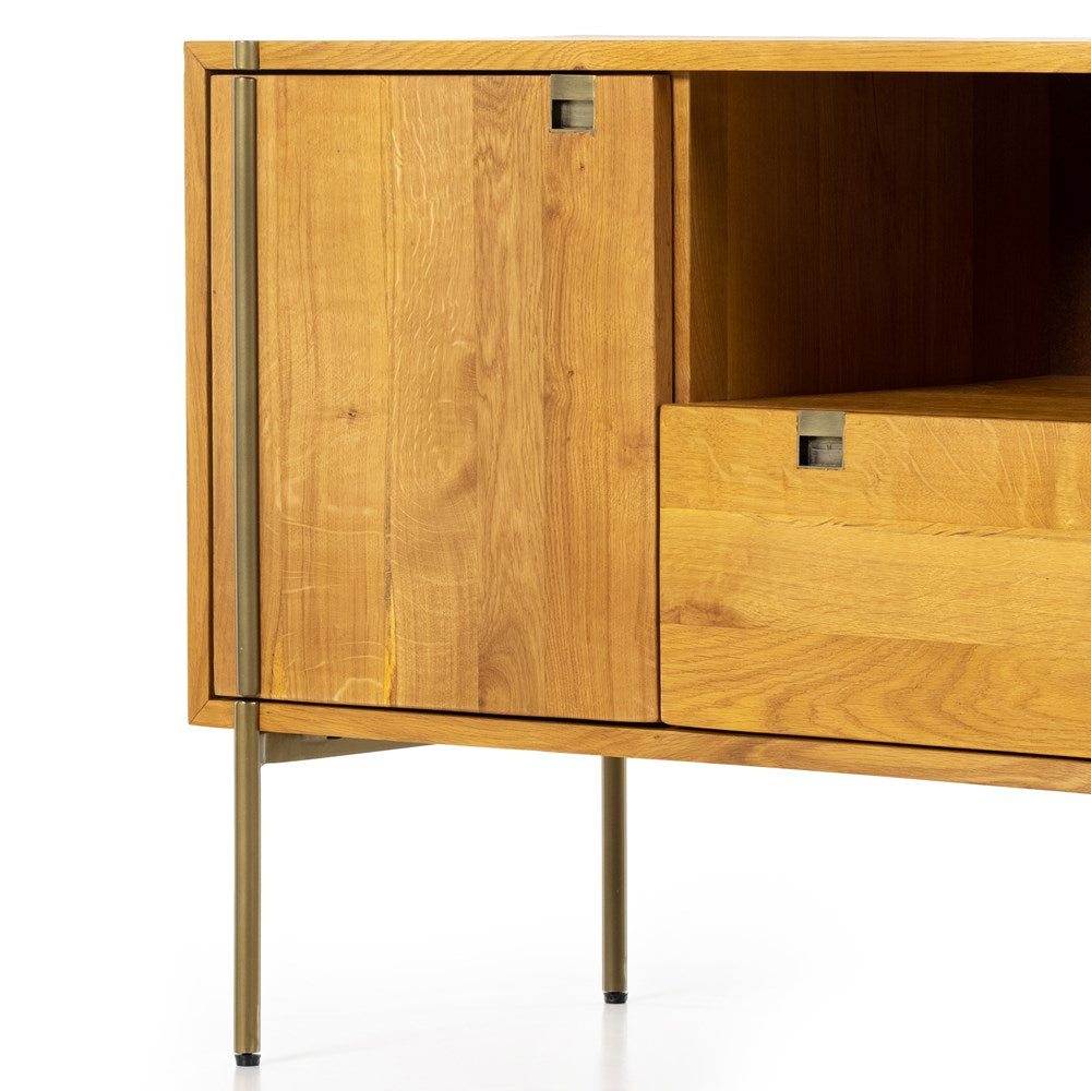 Umber Oak and Iron Media Console