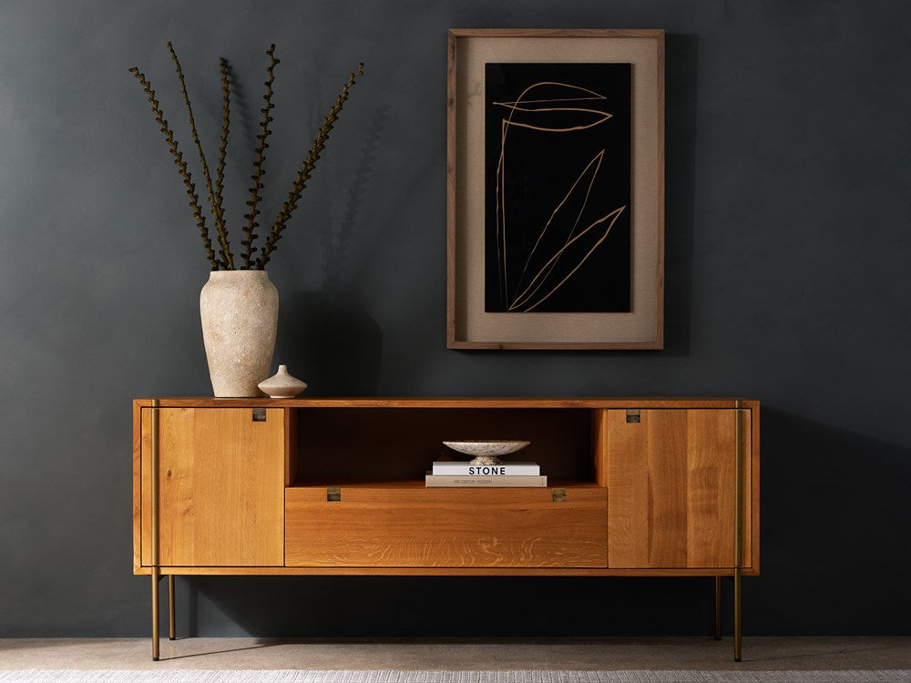 Umber Oak and Iron Media Console