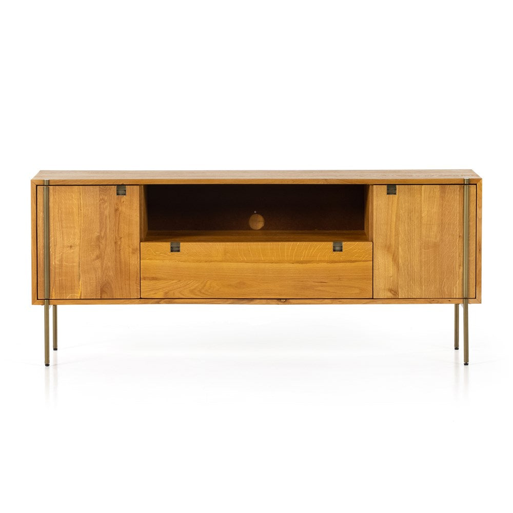 Umber Oak and Iron Media Console