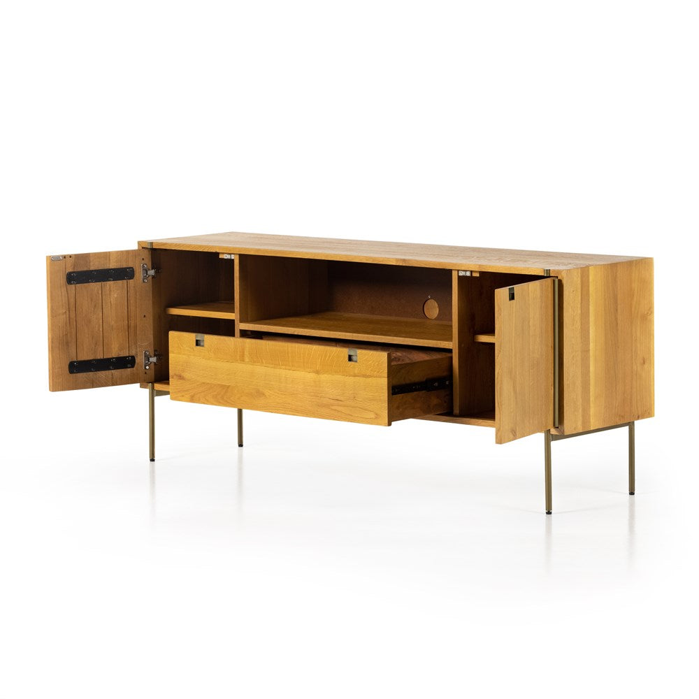 Umber Oak and Iron Media Console