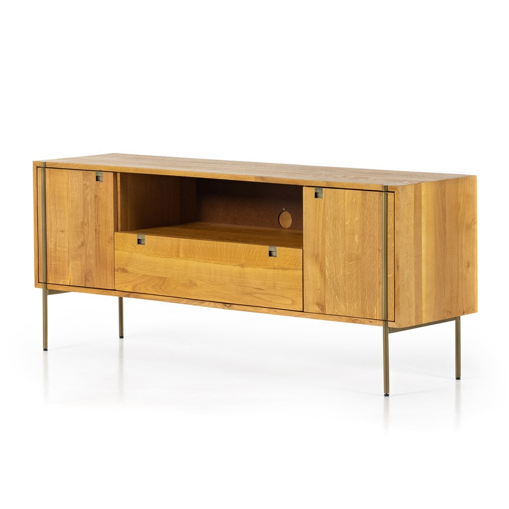 Umber Oak and Iron Media Console