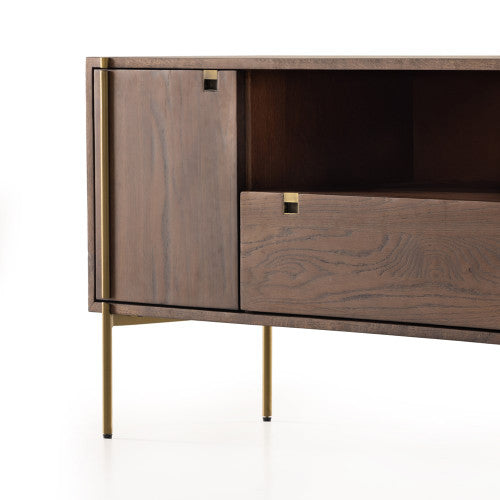 Umber Oak and Iron Media Console