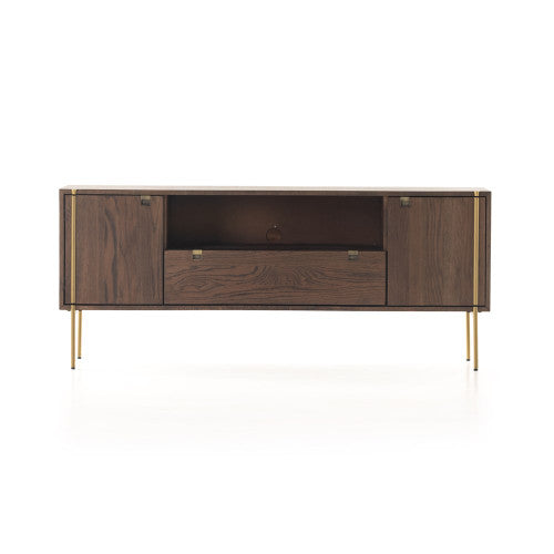 Umber Oak and Iron Media Console