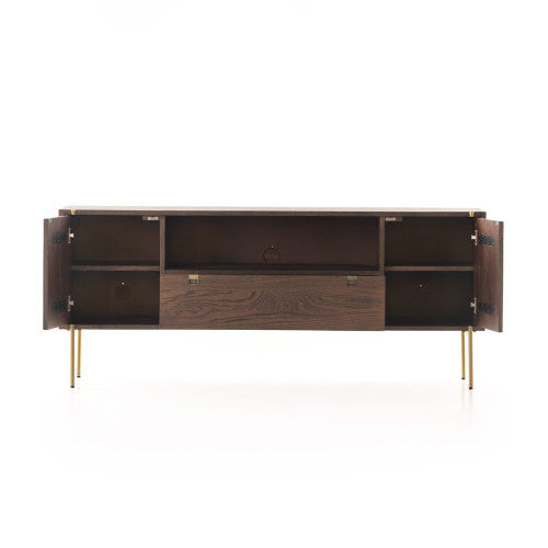 Umber Oak and Iron Media Console