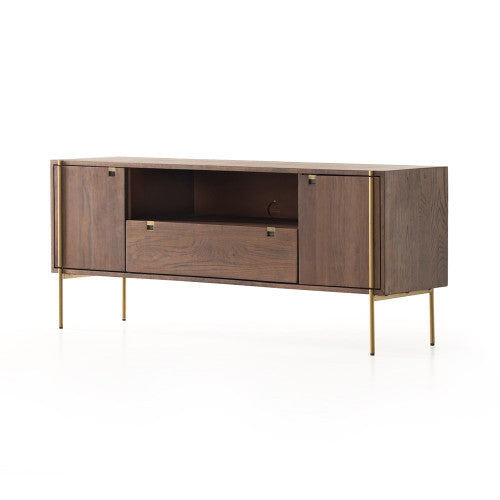 Umber Oak and Iron Media Console