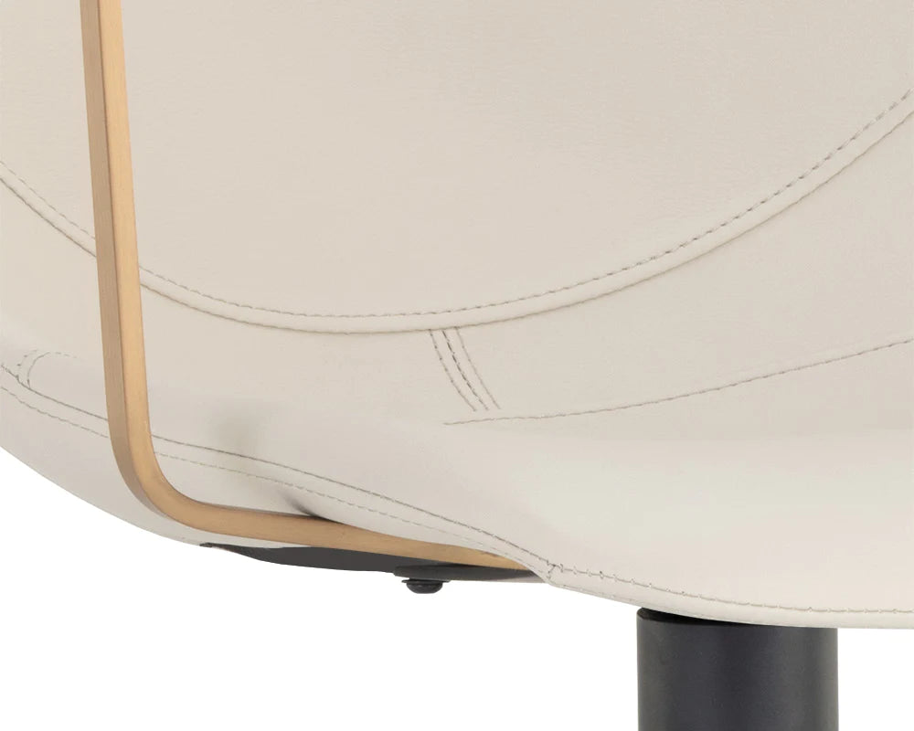 Fabric and Faux Leather Swivel Armchair