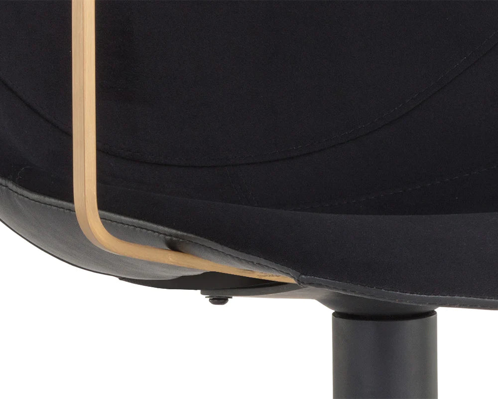 Fabric and Faux Leather Swivel Armchair