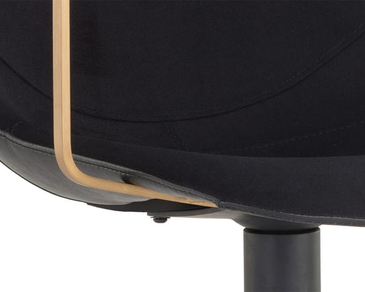 Fabric and Faux Leather Swivel Armchair
