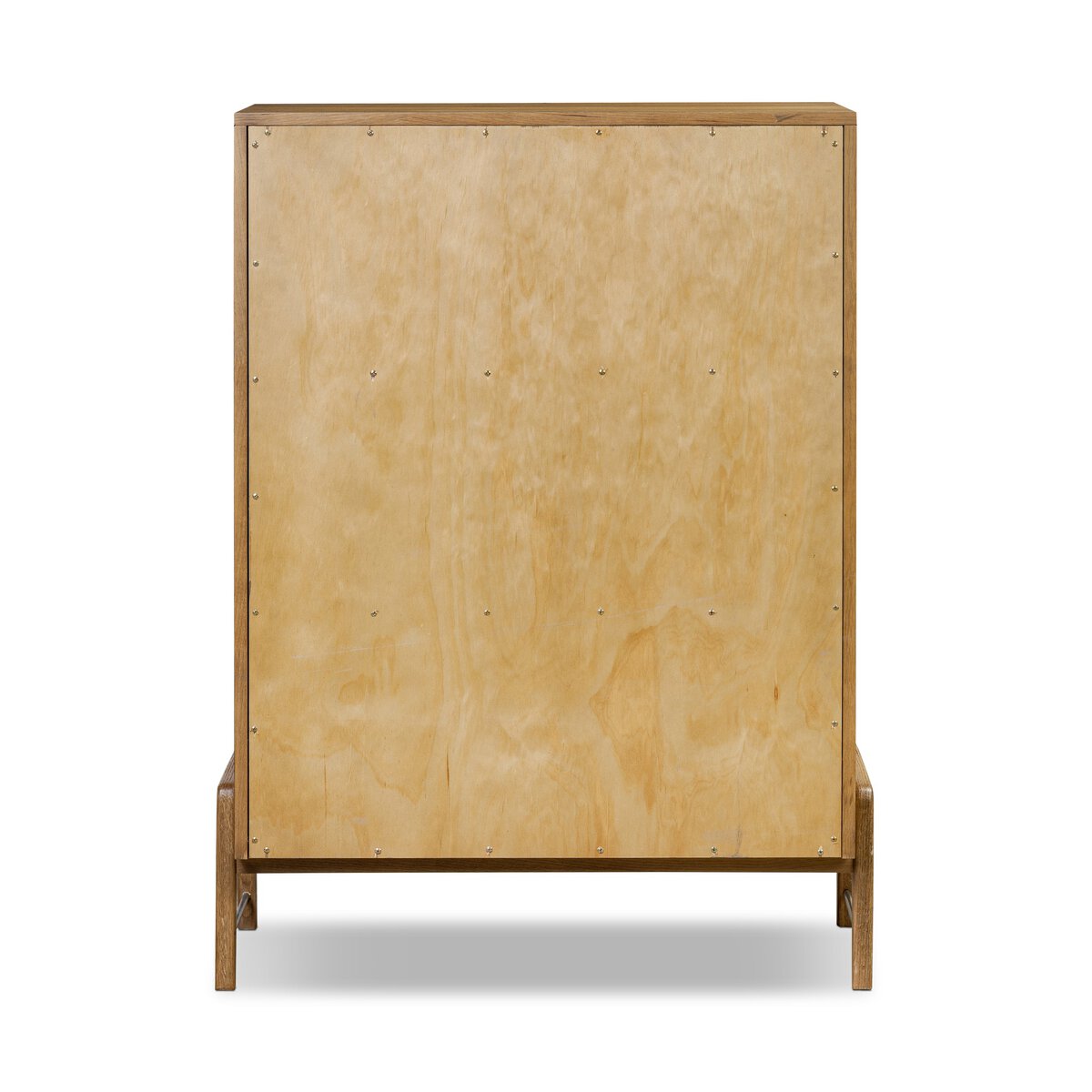 Amber Oak Tall Dresser with Leather Wrapped Pulls
