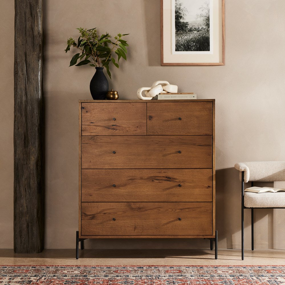 Oak 5 Drawer Dresser