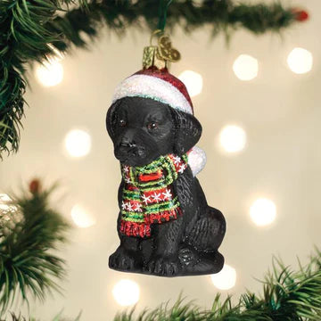 Black Labrador Puppy Ornament