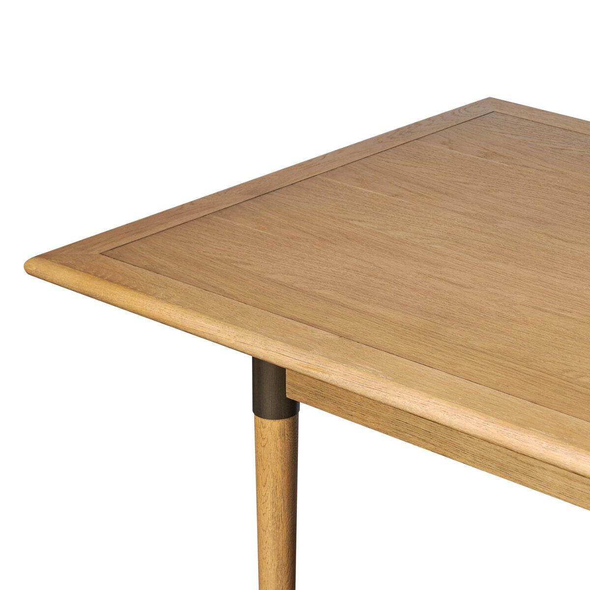 Acacia Wood Extendable Rectangular Dining Table with Iron Accents