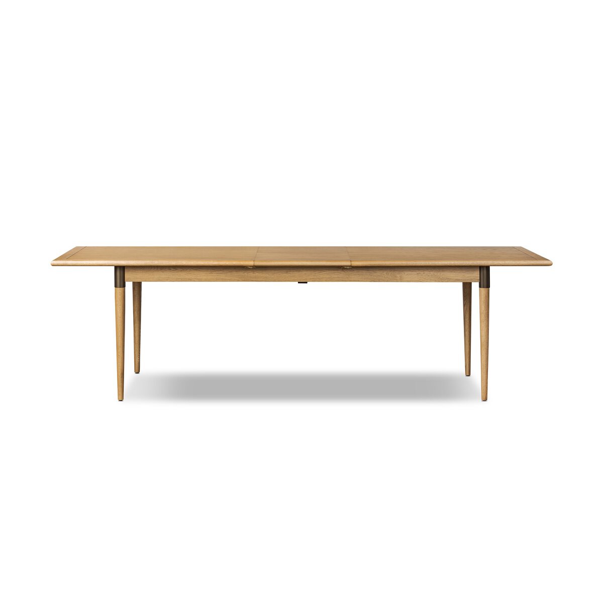 Acacia Wood Extendable Rectangular Dining Table with Iron Accents