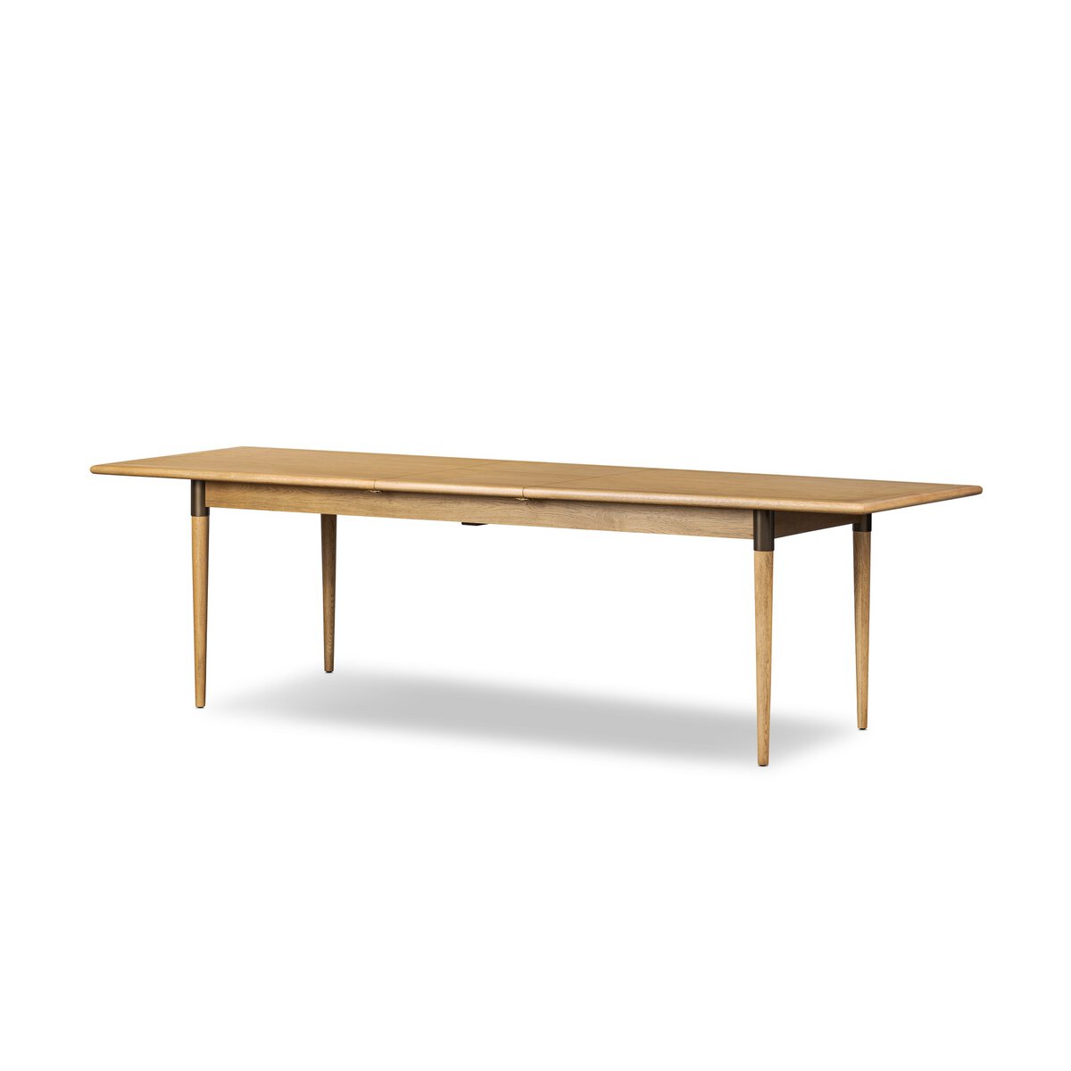Acacia Wood Extendable Rectangular Dining Table with Iron Accents