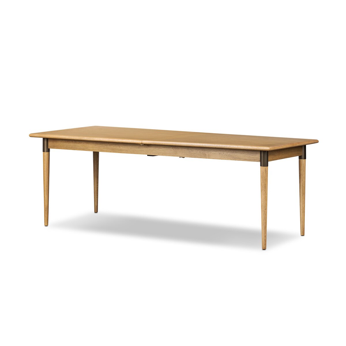 Acacia Wood Extendable Rectangular Dining Table with Iron Accents