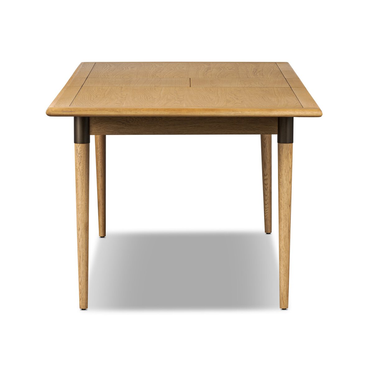 Acacia Wood Extendable Rectangular Dining Table with Iron Accents