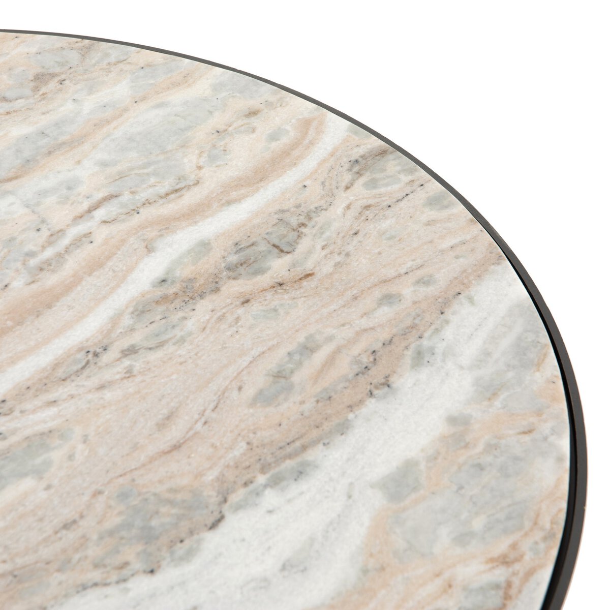Round Marble Coffee Table with Semi Sphere Base