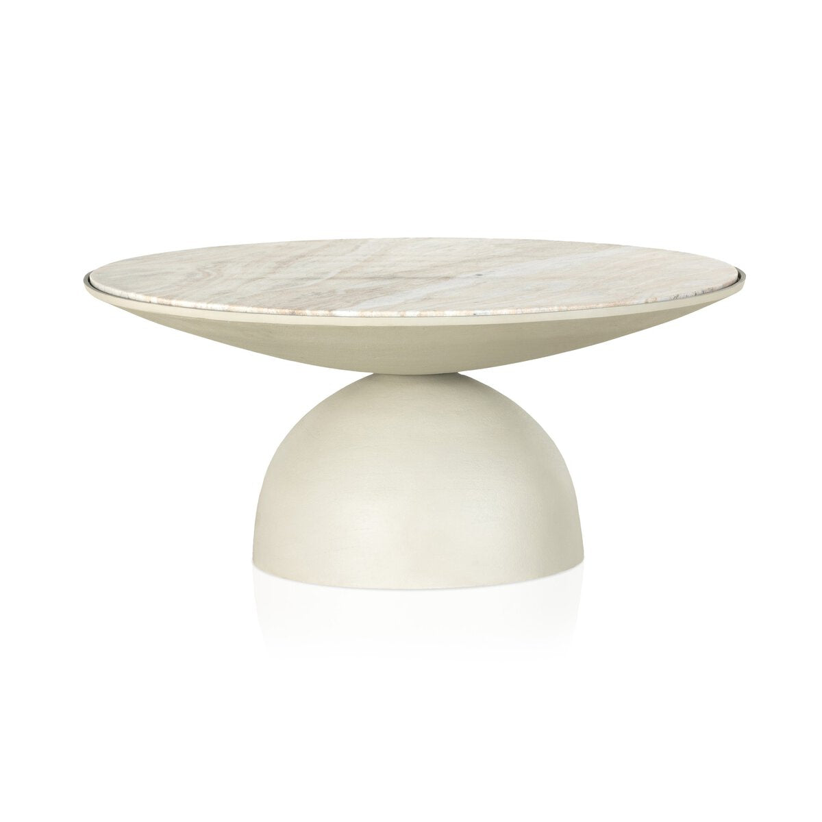 Round Marble Coffee Table with Semi Sphere Base