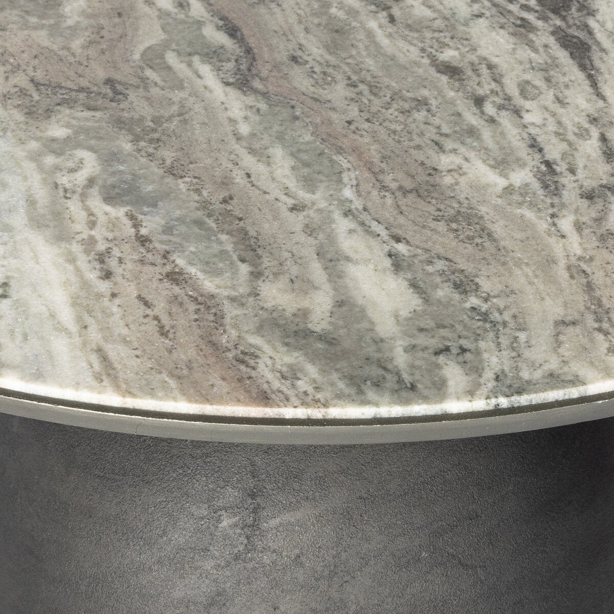 Round Marble Coffee Table with Semi Sphere Base