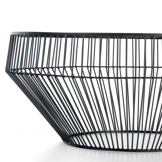 Round Iron and Glass Coffee Table