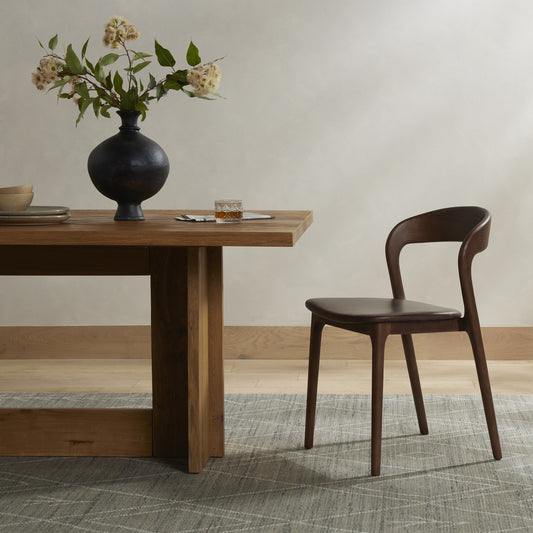 Sonoma Ash Wood and Leather Dining Chair