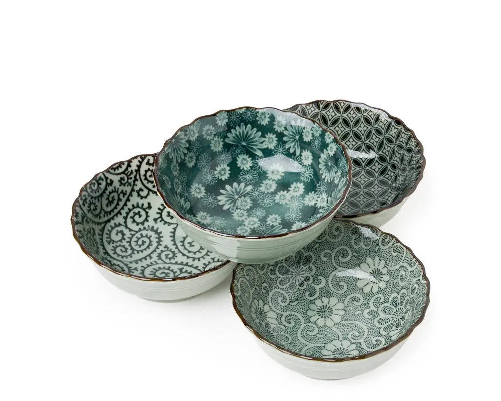 Antique Green Bowl Set of 4
