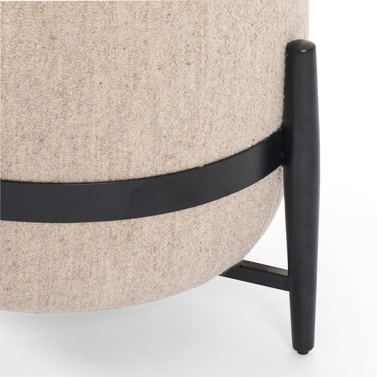Round Iron Frame Ottoman