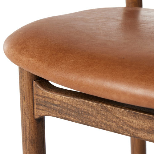 Low Back Leather Wrap Stool
