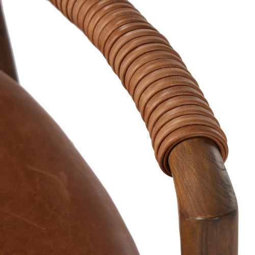 Low Back Leather Wrap Stool