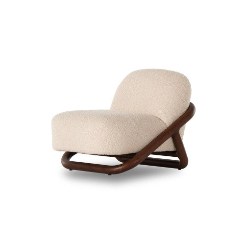 Boucle and Parawood Frame Chair