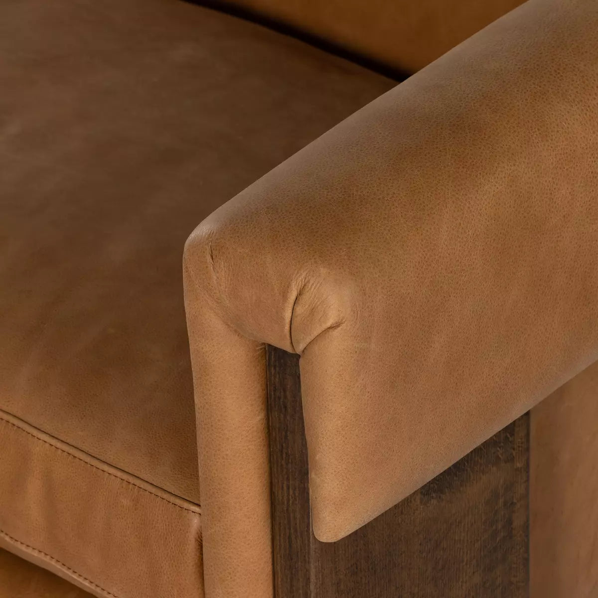 Floating Leather and Beech Sofa