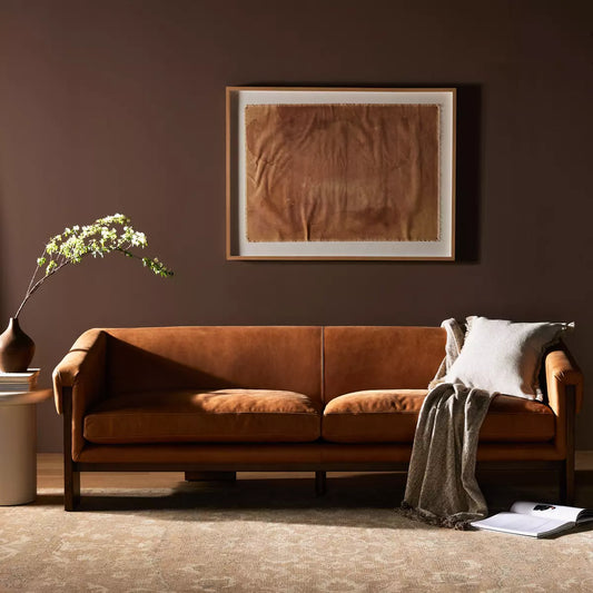 Floating Leather and Beech Sofa