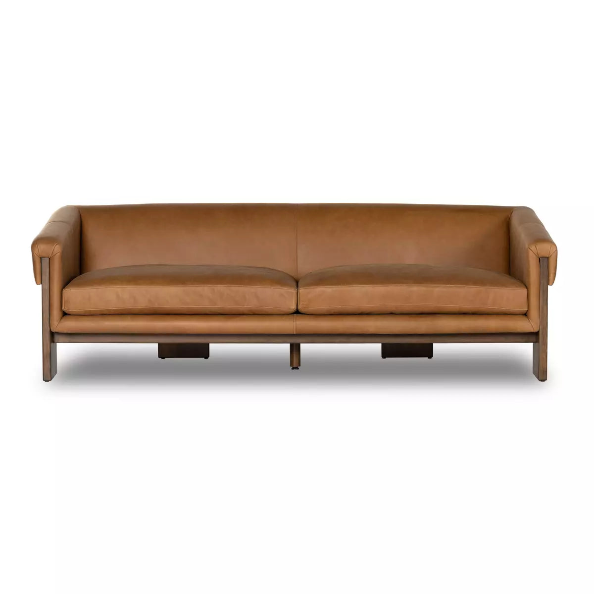 Floating Leather and Beech Sofa