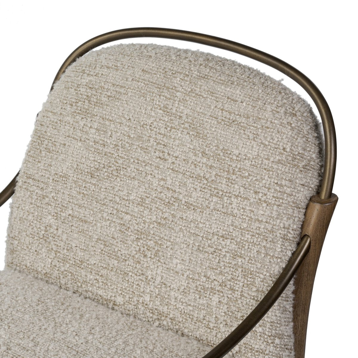 Ash and Iron Frame Boucle Accent Chair