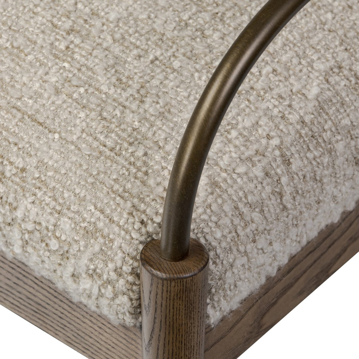 Ash and Iron Frame Boucle Accent Chair