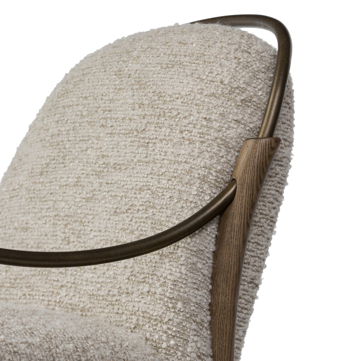 Ash and Iron Frame Boucle Accent Chair
