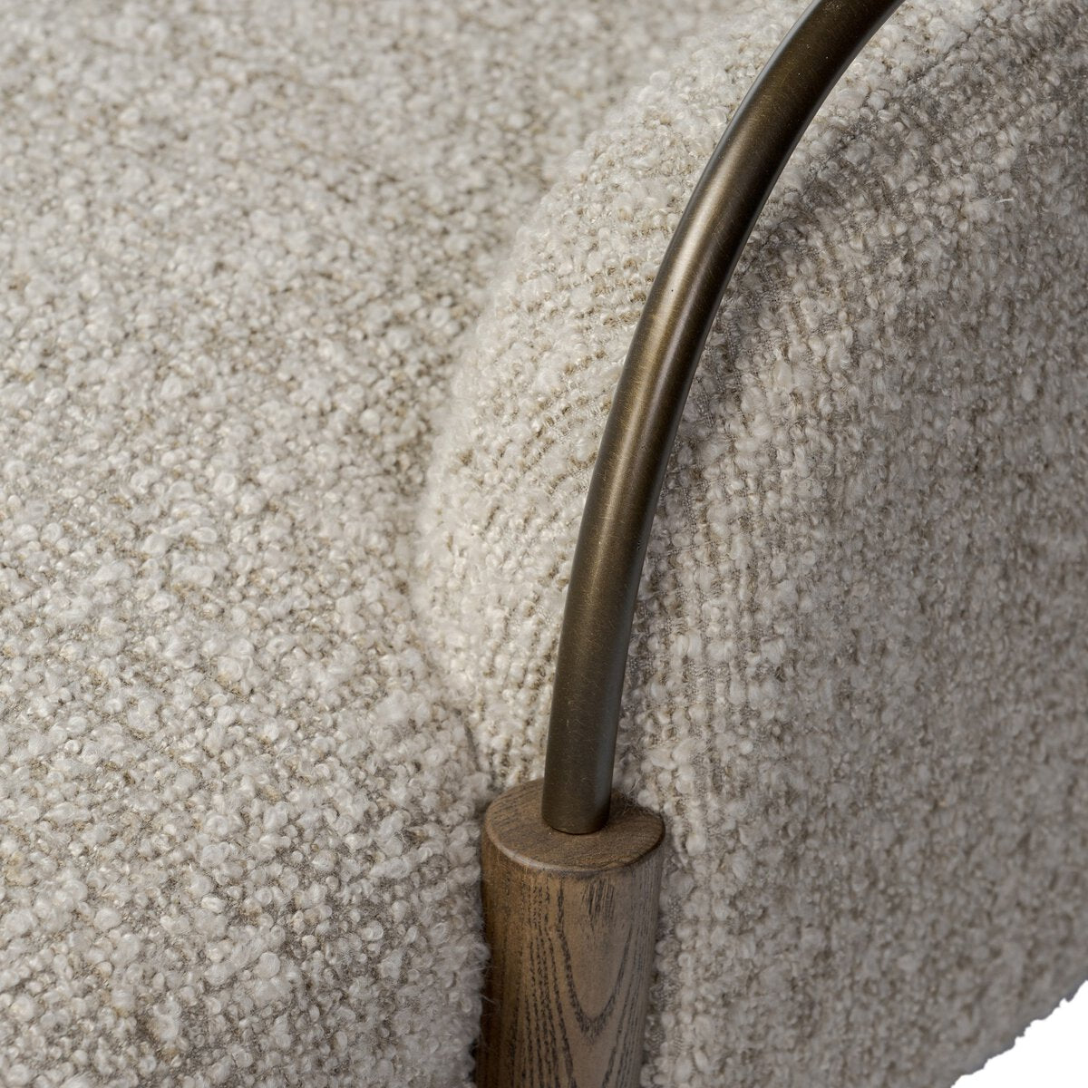 Ash and Iron Frame Boucle Chaise