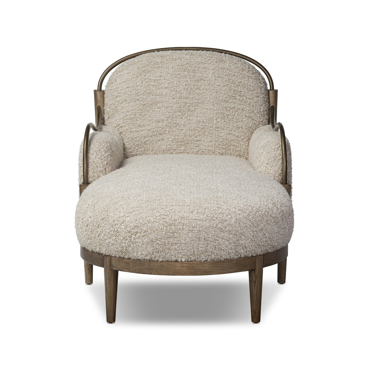 Ash and Iron Frame Boucle Chaise